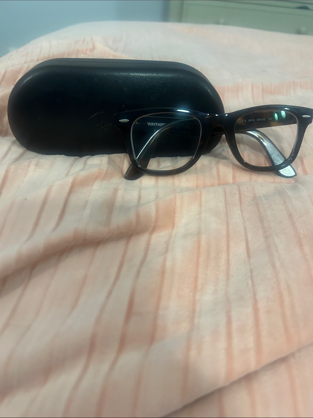 Wayfarer Ray Bans Black Men's Eyeglasses with Protective Case